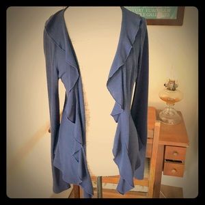 Kimchi Blue Cobalt Ruffle Front Cardigan Sz M